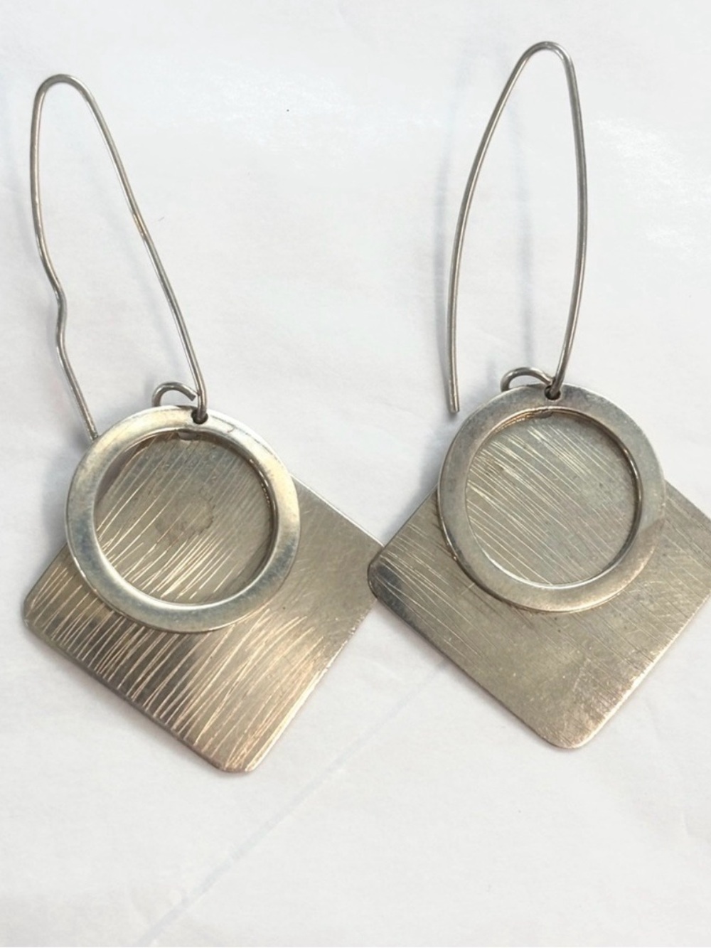 Sterling Silver Boho Geometric Dangle Earrings